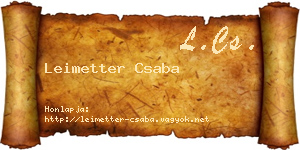 Leimetter Csaba névjegykártya